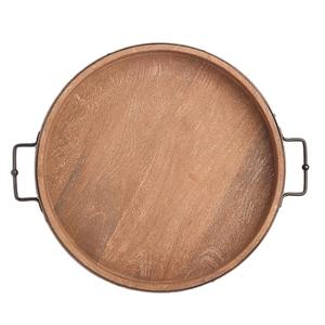 Plateau de service en bois pour aliments le plus vendu avec poignées en métal plateaux de service multifonctionnels en bois et en résine - Product Image 1