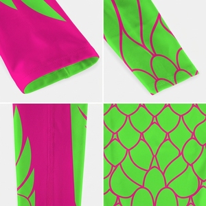 Mangas de brazo con estampado geométrico para mujer, poliéster con impresión digital UPF50+, longitud tres cuartos - Product Image 6