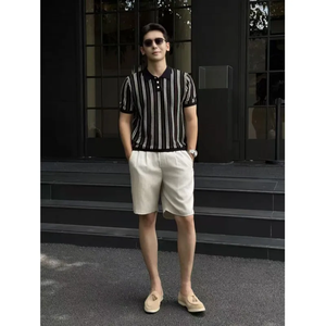 เสื้อเชิ้ตผู้ชายถักเนื้อผ้าแคนวาสสำหรับฤดูร้อน ระบายอากาศได้ดี แห้งเร็ว ไม่ยับ เป็นมิตรกับสิ่งแวดล้อม สไตล์ลำลอง ธุรกิจ และแฟชั่น - Product Image 3