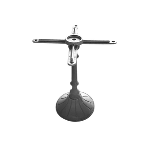 Classic Fluted Aluminum <b>Table</b> Base Cast Iron <b>Round</b> Trumpet Pedestal Luxury Cafe <b>Patio</b> Furniture Support Art Deco Bistro Stand - Product Image 1