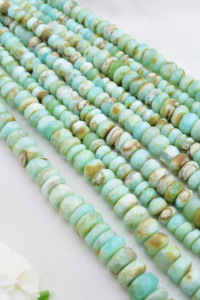 Perles fantaisie facettées en opale bleue naturelle, 16 pouces, 6 mm à 9 mm, pour la création de bijoux fins. - Product Image 5