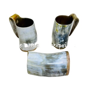 แก้วมักทำด้วยมือแก้วกาแฟรูปเขาสัตว์ไวกิ้งทำจากเขาแก้วมักทำจากเขาสัตว์ธรรมชาติขัดเงาเหมาะสำหรับเป็นของขวัญ - Product Image 2