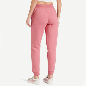 Pastel Pink Heavy Cotton Fleece Women's <b>Jogger</b> Pants <b>Cuffed</b> Hem Wholesale Europe Fall Sports - Product Image 2