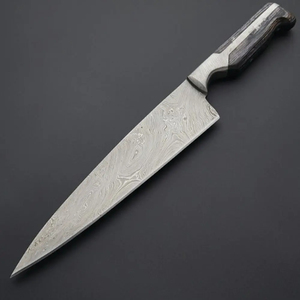 Couteau de chef Burraq personnalisé fait main en acier carbone, lame de 8 pouces, épaisseur de 3,0 mm, manche en bois, nouveau cadeau - Product Image 3