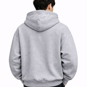 Heavyweight Cotton Fleece Hoodie for Men Pullover Streetwear Custom Logo Men’s Hoodies Blank High Quality Bulk Production - Product Image 3