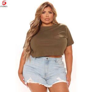 Women's Athletic <b>Crop</b> <b>Top</b> T-Shirt Breathable Stretch Eco-Friendly Sports Tee for Running Gym Workout Fitness Yoga Spring/Summer - Product Image 4