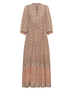 Robe d'été ample en coton tricoté à manches bouffantes, style ethnique bohème, longueur ras du sol, pour femme, écologique - Product Image 4