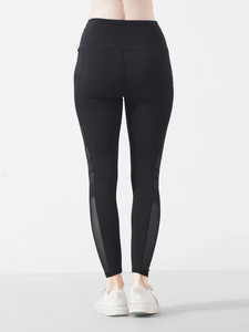 Women High Waist Mesh <b>Leggings</b> <b>Pocket</b> Gym Workout Tights Women Yoga Fitness <b>Leggings</b> Mesh Panel Activewear Pants High Rise - Product Image 4