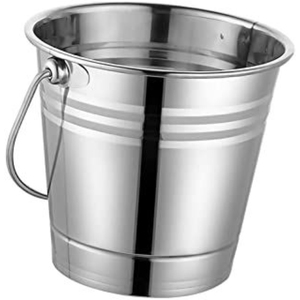 Refroidisseur à vin en acier métallique au design élégant, finition argentée, seau à champagne avec poignée pour bar et fêtes, refroidisseur à bière - Product Image 3