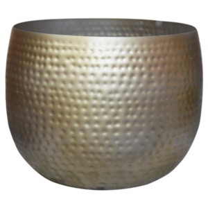 Macetas de Metal Dorado Martillado con Acabado Rústico, Decoraciones de Mesa para Interiores, Macetas y Jardineras para Sala de Estar, Macetas de Hierro de Diseño - Product Image 1