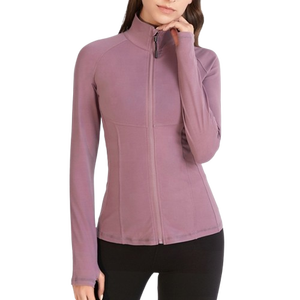 Custom Breathable Logo Full Zipper <b>Jacket</b> Slim Fit Gym Fitness <b>Jacket</b> <b>Yoga</b> Women Long Sleeve <b>Yoga</b> <b>Jackets</b> - Product Image 2