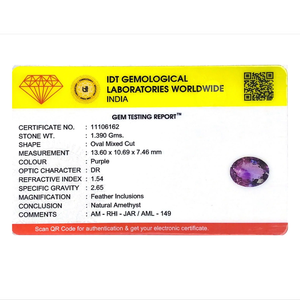 Piedra Preciosa de Amatista Suelta Hecha a Mano, Corte Ovalado y Esmeralda de 6.95 Quilates para Joyería Fina - Product Image 4