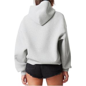 Women Regular Sleeve No String <b>Hoodie</b> 100% Cotton Heavyweight Custom Print Autumn Cropped Regular Fit Hoodies & Sweatshirts - Product Image 3