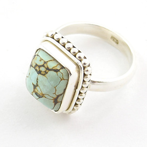 Natural Turquoise Gemstone Handmade Jewelry <b>Silver</b> <b>Rings</b> <b>Silver</b> <b>Silver</b> <b>Rings</b> for <b>Men</b> Women Accept OEM & ODM - Product Image 3