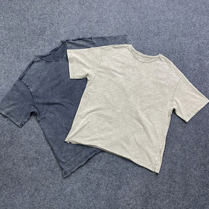 T-shirts décontractés pour hommes en coton biologique 100 % personnalisés, prélavés, ultra doux, unis, épais, style streetwear - Product Image 6