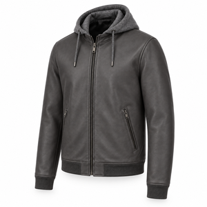 Chaqueta Impermeable con Capucha de Cuero Genuino STITCH MASTER PRO INDUSTRIES para Hombre, Chaqueta de Motociclista, Abrigo Personalizado de Moda Vintage - Product Image 4