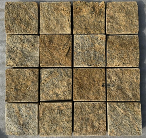 Nhà máy trực tiếp Chất lượng cao màu vàng Granite setts đá cuội pavers cho đường lái xe và bãi đậu xe - Product Image 1