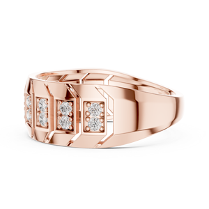 แหวนเพชรทรงเหลี่ยม REGAL BAR DIAMOND BAND เพชรเพาะเลี้ยงในห้องปฏิบัติการ ตัวเรือนทองคำโรสโกลด์ 18 กะรัต ชุบโรเดียม พร้อมใบรับรอง เหมาะสำหรับงานแต่งงาน/งานหมั้น/ของขวัญ/ใช้ในชีวิตประจำวัน/ใช้ในสำนักงาน - Product Image 3