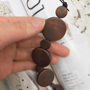 Chaîne de perles en bois moderne, disque et perles rondes décoratives, 7 pouces, pour la décoration de la maison - Product Image 3