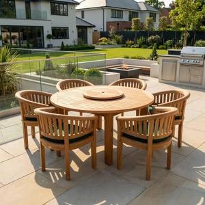 Elegante Juego de Comedor de Madera de Teca para Jardín o Patio, Muebles de Madera Sólida para Villa, Resort, Patio Trasero y Espacios de Hostelería al Aire Libre - Product Image 2