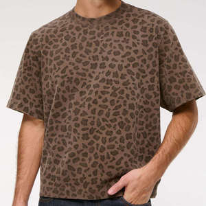 Premium Quality <b>Leopard</b> <b>Print</b> Short Sleeve T-<b>Shirt</b> O-Neck Regular Fit Casual Cotton Jersey Top Short Sleeve - Product Image 4