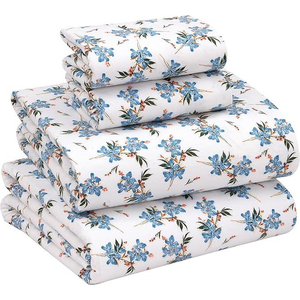 Parure de lit moderne imprimée 100% coton 300TC respirante toutes saisons à motifs floraux - Product Image 1