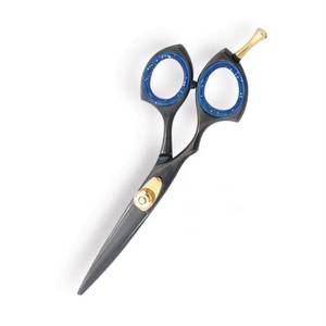 Ciseaux de coiffure professionnels, lame en acier inoxydable, pointe fine, manche long, pour droitiers, manche en plastique, accents bleus - Product Image 3