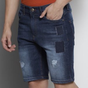 Nouveautés : Shorts cargo en jean bleu délavé et déchiré pour homme, en coton extensible, style décontracté, mode streetwear estivale - Product Image 2