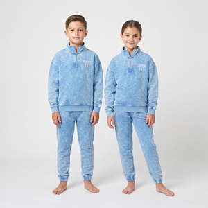 Conjunto Deportivo Unisex para Niños, Sudadera con Media Cremallera y Pantalones Jogger de Algodón con Lavado Ácido, para Niño y Niña - Product Image 6