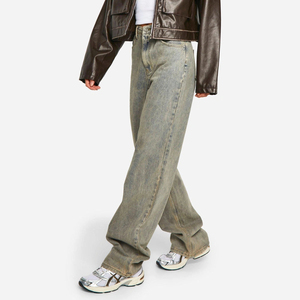 Pantalones Vaqueros de Mezclilla Personalizados para Mujer, de Cintura Alta, Pierna Ancha y Corte Acampanado, Transpirables y Elásticos, Ropa de Moda - Product Image 4