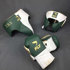 Kit d'entraînement de boxe Premium en cuir de vachette véritable, ensemble d'équipement d'entraînement de boxe, gants de sparring Super Lace, protège-tête et protège-glandes - Product Image 1