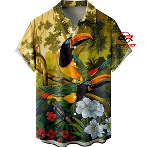 Chemise Hawaïenne Homme ORVO Sports à Manches Courtes, Col Rabattu, Imprimé Numérique Papillon, Décontractée, pour Vacances d'Été, Respirante - Product Image 3