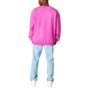 Pull à col rond Basics sweats délavés à l'acide pour hommes Logo personnalisé impression plaine blanc hommes lavé à l'acide sweat uni hommes - Product Image 4