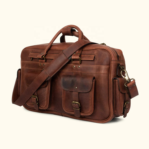 กระเป๋าเอกสารหนังควายแท้สำหรับผู้ชายกระเป๋าใส่แล็ปท็อปเดินทางความจุขนาดใหญ่สีน้ำตาลตามสั่ง - Product Image 6