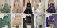 Nouvelle collection : Ensemble Kurta Sharara Dupatta en soie Frendy avec broderie, travail de sequins et perles, costume Sharara
