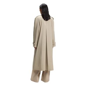Manteau trench élégant et simple de style coréen, double boutonnage, mi-long, pour femme, idéal pour l'hiver, vente en gros. - Product Image 2