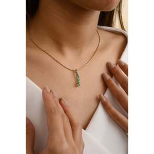 14K Yellow <b>Gold</b> Emerald Cut Diamond & Moissanite Heart <b>Pendant</b> - Product Image 6