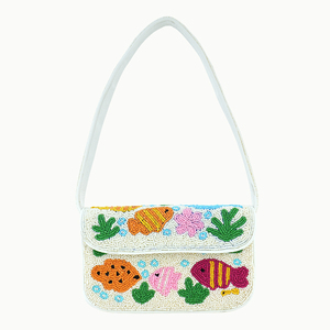 Bolso de Hombro con Cierre Magnético y Diseño de Peces Coloridos y Arrecifes de Coral, Bolsos de Playa para Mujer - Product Image 1