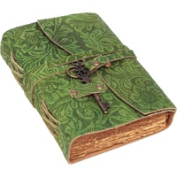 Diario de Cuero con Tapa Dura Vintage New Era NEE-FLOWERPRINT, Hermoso Diseño en Relieve de Flores de Jardín, Hecho a Mano, 100 Hojas