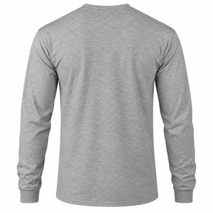 Phi Beta Sigma Light <b>Grey</b> Long Sleeve <b>T</b> <b>Shirt</b> with Blue White Greek Letter Chest Print O Neck Ribbed Sleeve Cuffs Unisex Greek - Product Image 3