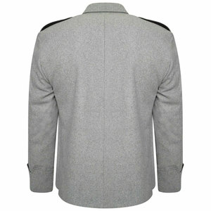 Veste d'hiver écossaise personnalisée pour homme en laine gris clair style Argyle, gilet à 5 boutons, manteau, vente en gros avec logo personnalisé - Product Image 2