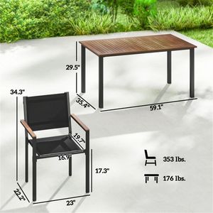 Conjunto de Mesa y Sillas para Terraza Exterior, para Jardín, para Entretenimiento al Aire Libre - Product Image 6