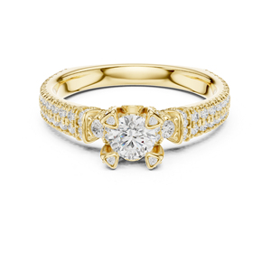 แหวนเพชรทรงกลมทองคำ 14K โรสโกลด์สำหรับผู้หญิง |   ชุดลำลองสำหรับใส่ทุกวัน |   เพชรที่เพิ่งเพาะเลี้ยง - Product Image 3