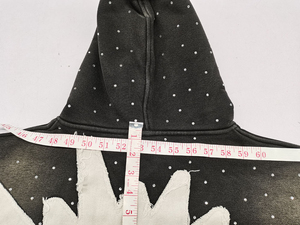 Sudadera con Capucha Negra para Hombre, Estampado de Estrellas Blancas, Diseño de Puntos, Corte Casual, Manga Regular, Forro Polar, 100% Algodón, Invierno, Ecológica - Product Image 3