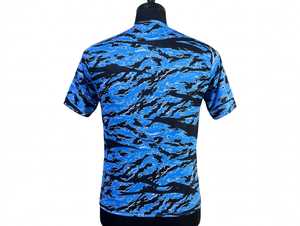 Unisex Blue Black Animal Camo Sublimation <b>T</b>-<b>Shirt</b> Short Sleeve Breathable Hunting Tops Summer Front Logo 100% Polyester - Product Image 5
