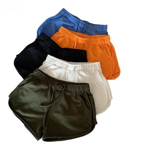 Shorts décontractés pour femmes, couleur unie, taille élastique, en polyester tricoté, respirant, coupe régulière, taille mi-haute - Product Image 1