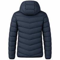 Veste matelassée à capuche bleu marine personnalisée la plus vendue avec poches zippées, fabricant de vestes d'hiver en gros par Harbour INTL