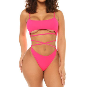 Trajes de Baño para Mujer Más Vendidos, 100% de Alta Calidad, Traje de Baño de Una Pieza de Color Sólido, Disponible a Precio de Mayoreo, Servicio OEM - Product Image 1