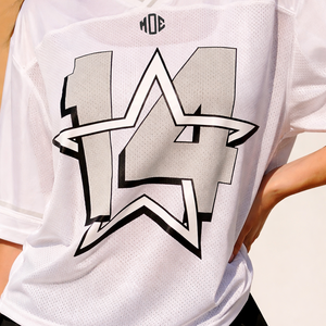 Camiseta de fútbol americano de malla blanca estilo Y2K para mujer, talla grande, transpirable, ropa deportiva de marca privada, servicio OEM, EE. UU. - Product Image 4