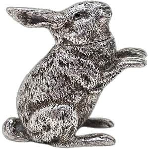 Contemporary aluminium bunny <b>statue</b> artistic wildlife sculpture metallic decorative feature for elegant living interiors - Product Image 4